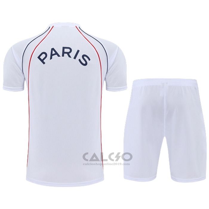 Tuta da Track Paris Saint-Germain Jordan Manica Corta 2022-2023 Bianco - Pantaloncini